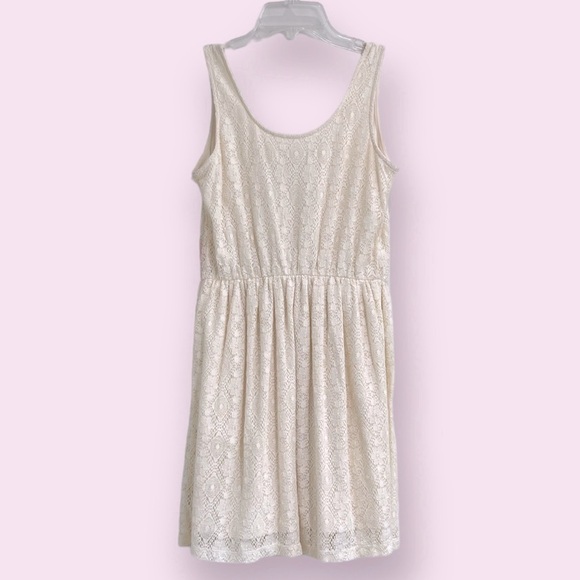 NWT Mossimo Cream Lace Tank Mini Dress Lined Size Medium - Picture 2 of 8